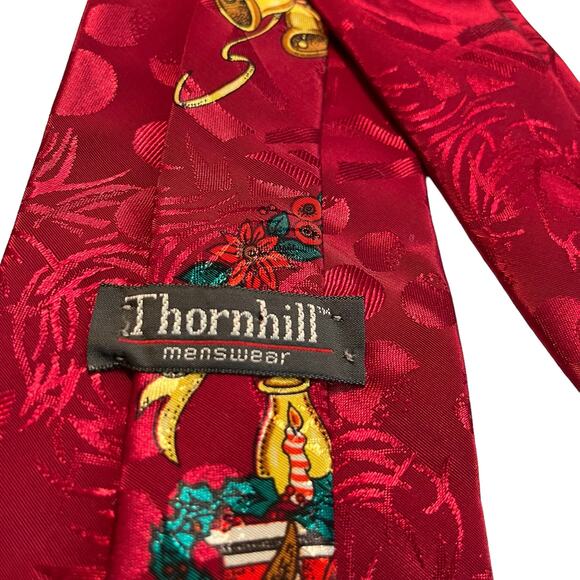 Thornhill Christmas Tree Silk Red Tie Fireplace Tree Stockings - Picture 9 of 10